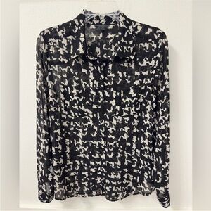 Guess Women's Semi-Sheer Button Down Blouse